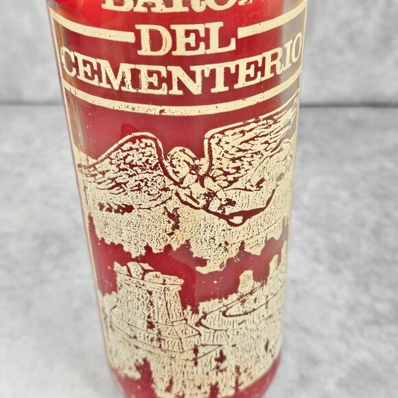 Baron Del Cementerio Red Glass Candle Botanica Shamanic 8.5" - Picture 3 of 10